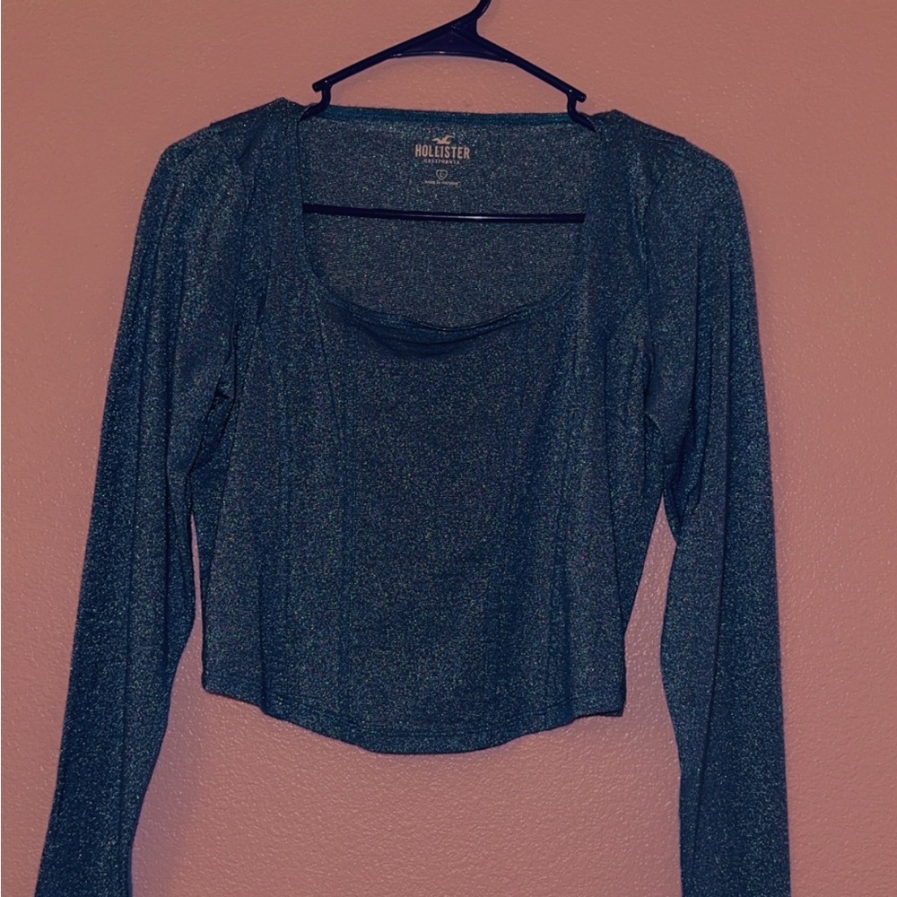 Glittery Blue Hollister Long Sleeve! 🦋💙
